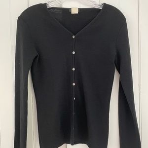 J Crew Black Merino Wool Cardigan